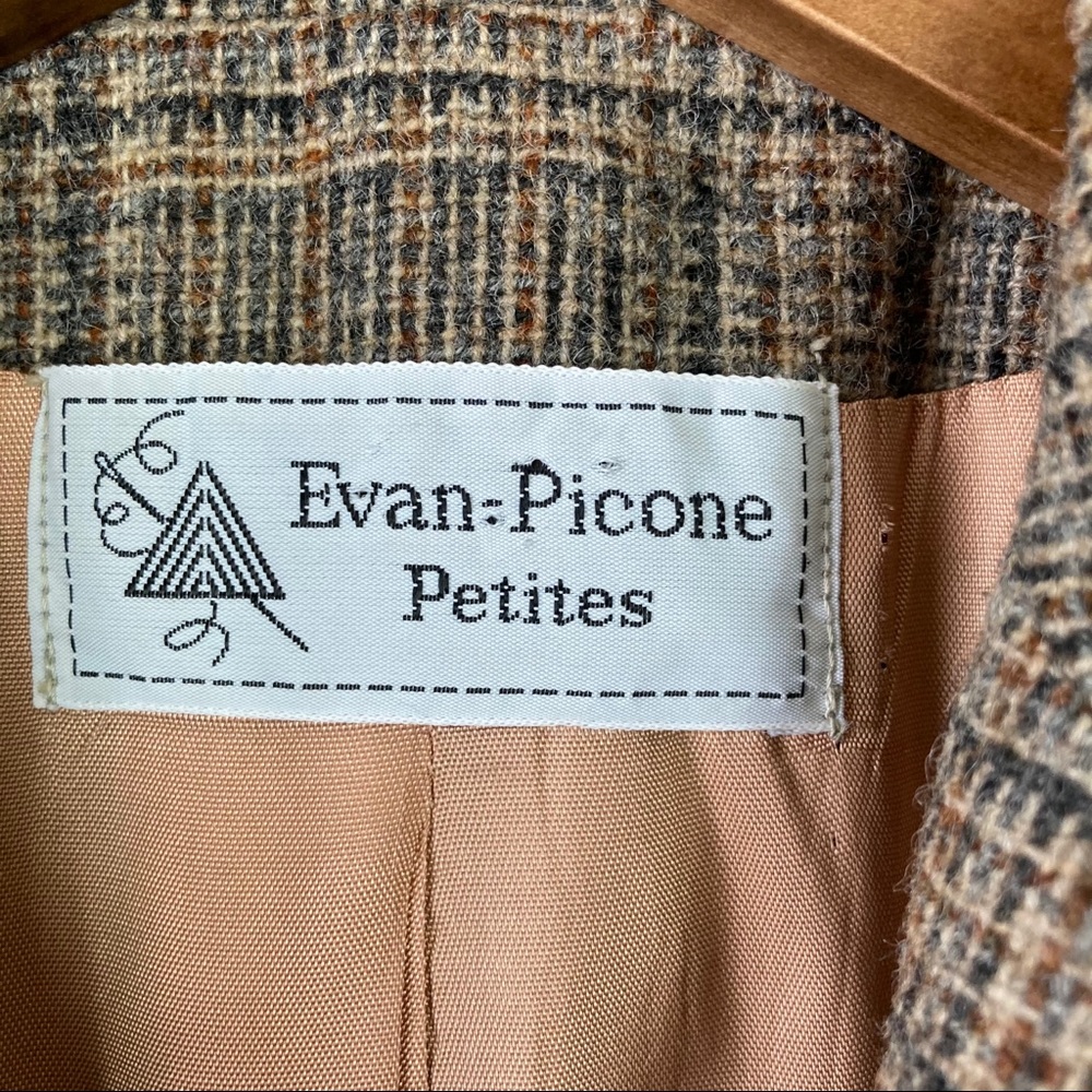 Vintage 80's Evan Picone Plaid Pure Wool Blazer - Picture 7 of 11